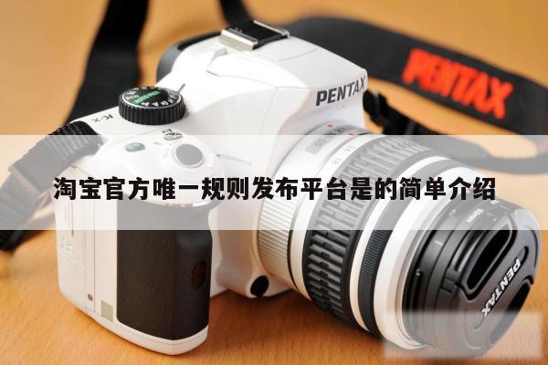 淘宝官方唯一规则发布平台是的简单介绍