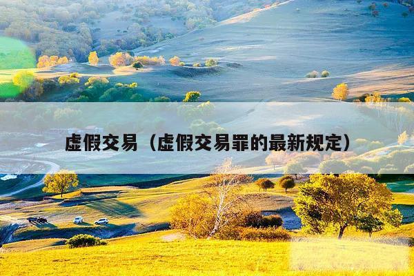 虚假交易(虚假交易罪的最新规定)