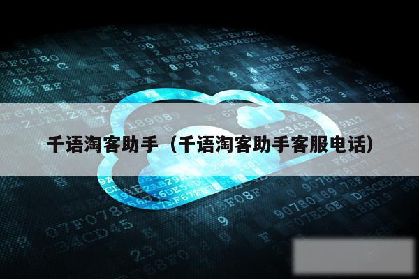 千语淘客助手(千语淘客助手客服电话)