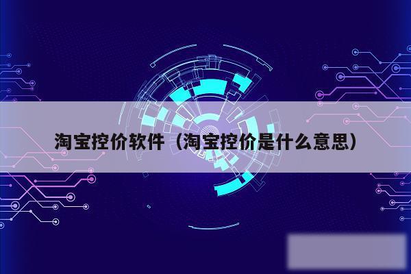 淘宝控价软件(淘宝控价是什么意思)