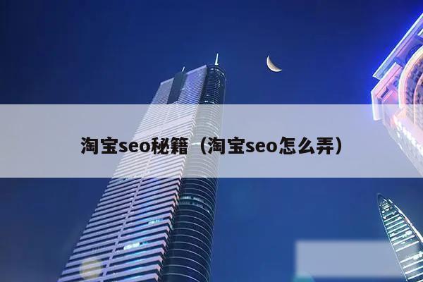 淘宝seo秘籍(淘宝seo怎么弄)