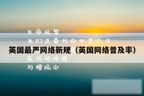英国最严网络新规(英国网络普及率)