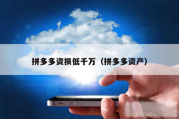 拼多多资损低千万（拼多多资产）