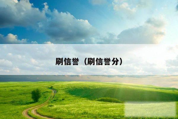 刷信誉（刷信誉分）