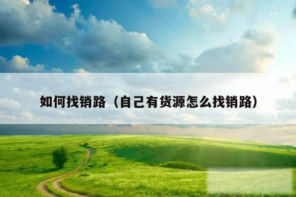 如何找销路（自己有货源怎么找销路）