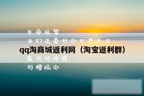qq淘商城返利网（淘宝返利群）