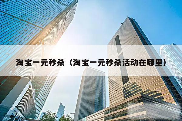 淘宝一元秒杀（淘宝一元秒杀活动在哪里）