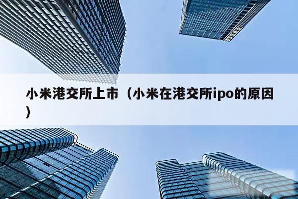小米港交所上市（小米在港交所ipo的原因）