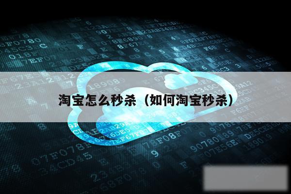 淘宝怎么秒杀（如何淘宝秒杀）