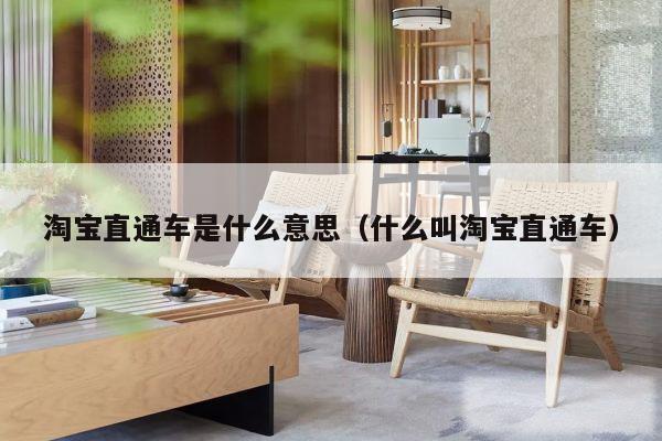 淘宝直通车是什么意思（什么叫淘宝直通车）